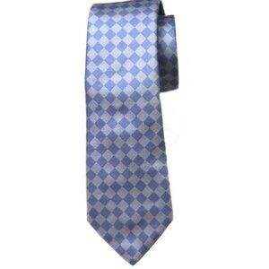 NEW T.M. Lewin London Silk Tie Blue Geometric Handmade Men's Long